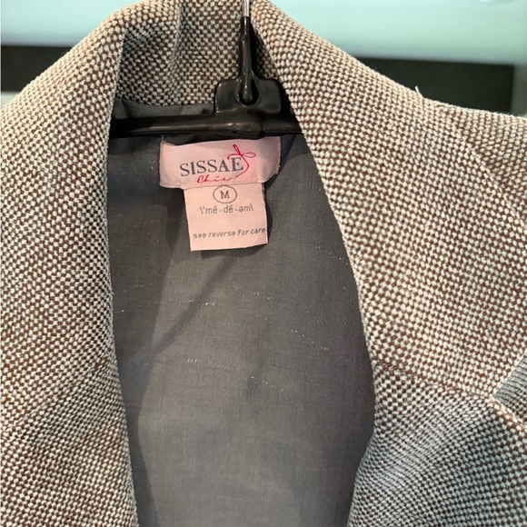 SISSAE Chic Gray Trench Coat Wool-Blend Mid-Length fits like a Small - Picture 5 of 5